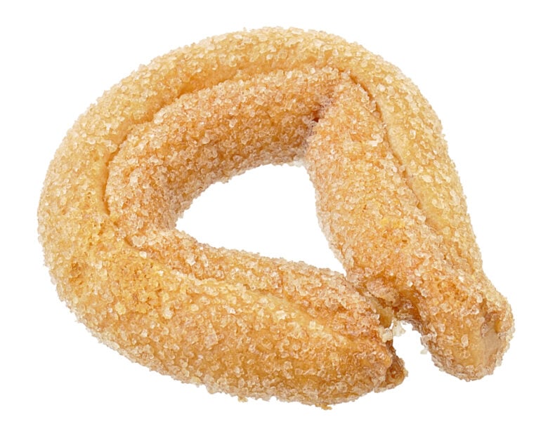 A,Torcetto,Biscuit,Isolated,On,White,Background,With,Clipping,Path.