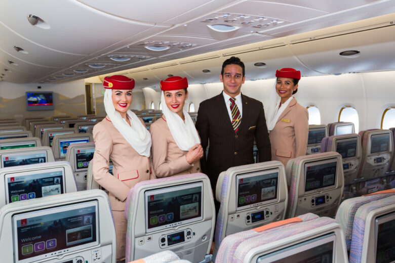 Dubai,,Uae,-,November,12,,2017:,Emirates,Flight,Attendants.,Airbus