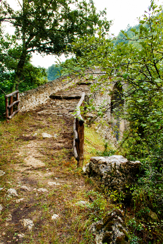 A,Medieval,Bridge,On,Calore,River,Near,Felitto,In,Cilento