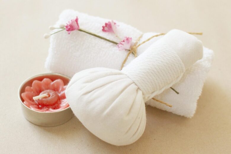 spa, herbal compress, candle, towel, compress, herb, spa, spa, spa, spa, spa, towel, compress