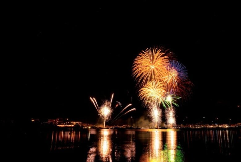 Fireworks,In,Golfo,Aranci,,Olbia,-,Sardinia