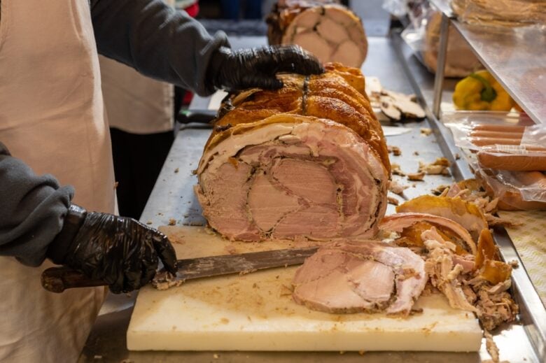 Porchetta,Pork,Country,Festivals,Typical,Stands,Italy