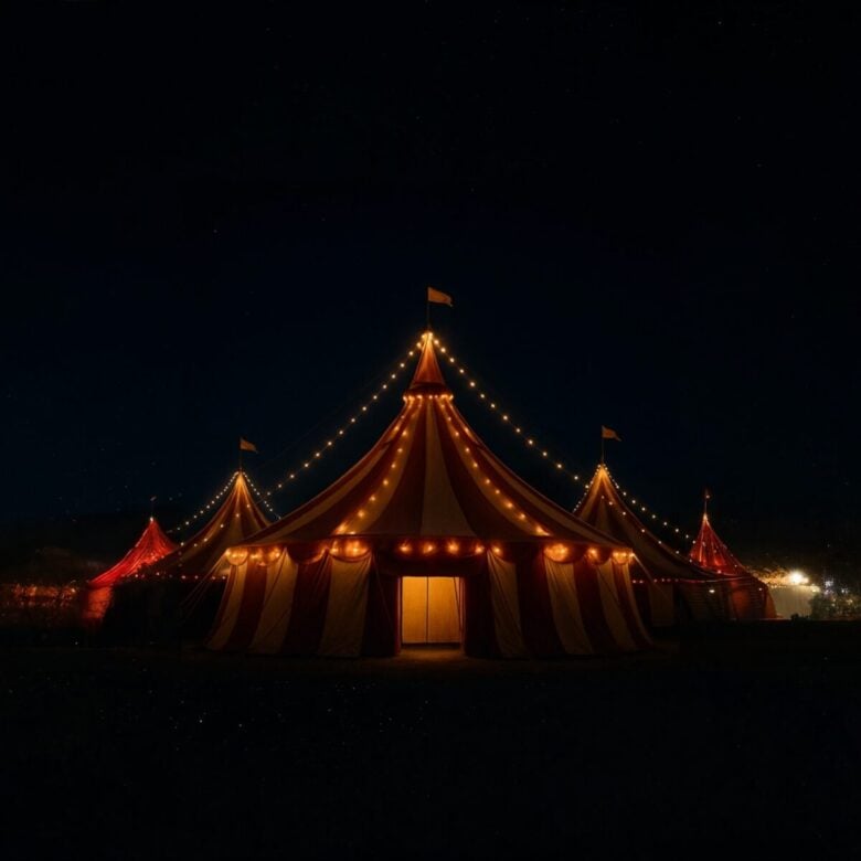 Circus,Tents,At,Night
