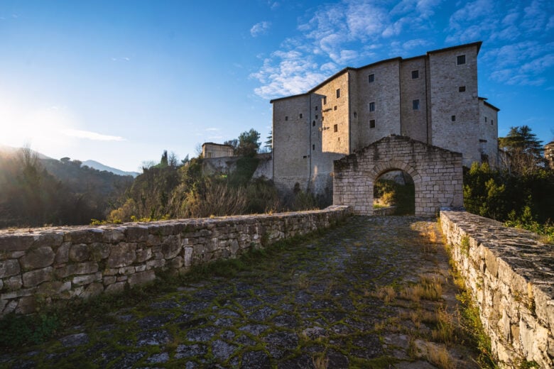 Malatesta,Fortress,View,From,Cecco's,Bridge,(ponte,Di,Cecco).,Ascoli