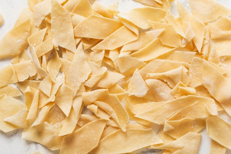 Homemade,And,Freshly,Made,Pasta,Maltagliati.,Traditional,Italian,Food.,Cooking