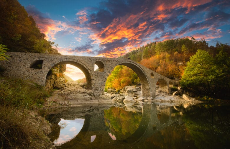 Devil's,Bridge,At,Ardino,,Bulgaria.,Ancient,Stone,Bridge,At,Autumn