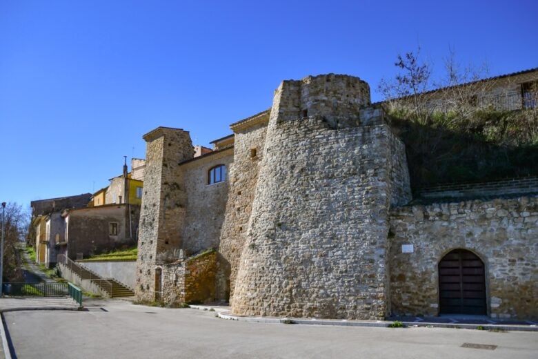 Montecalvo,Irpino,,Italy,,January,15,,2022.,The,Fortified,Walls,Of