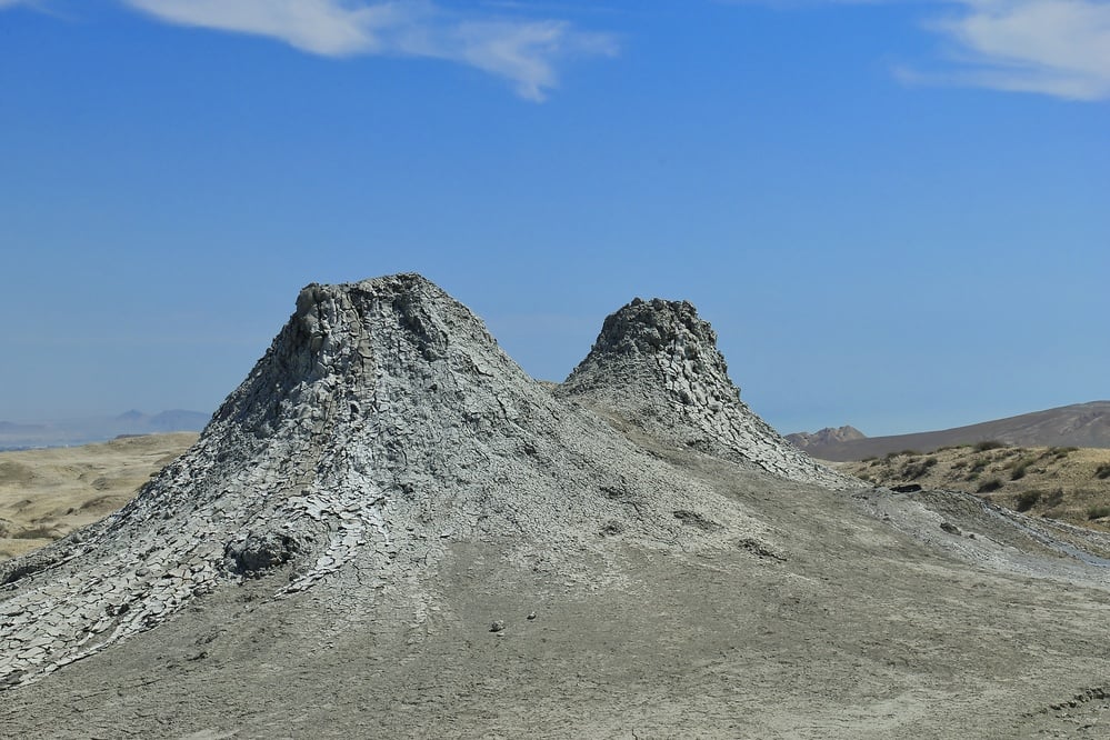 Mud,Volcano,Mounds,In,Gobustan,Or,Qabustan,In,Azerbaijan. Mud,Volcano,Mounds,In,Gobustan,Or,Qabustan,In,Azerbaijan.