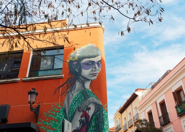 Madrid,,Es,-,Jan,19,,2025:,Street,Art,Mural,On
