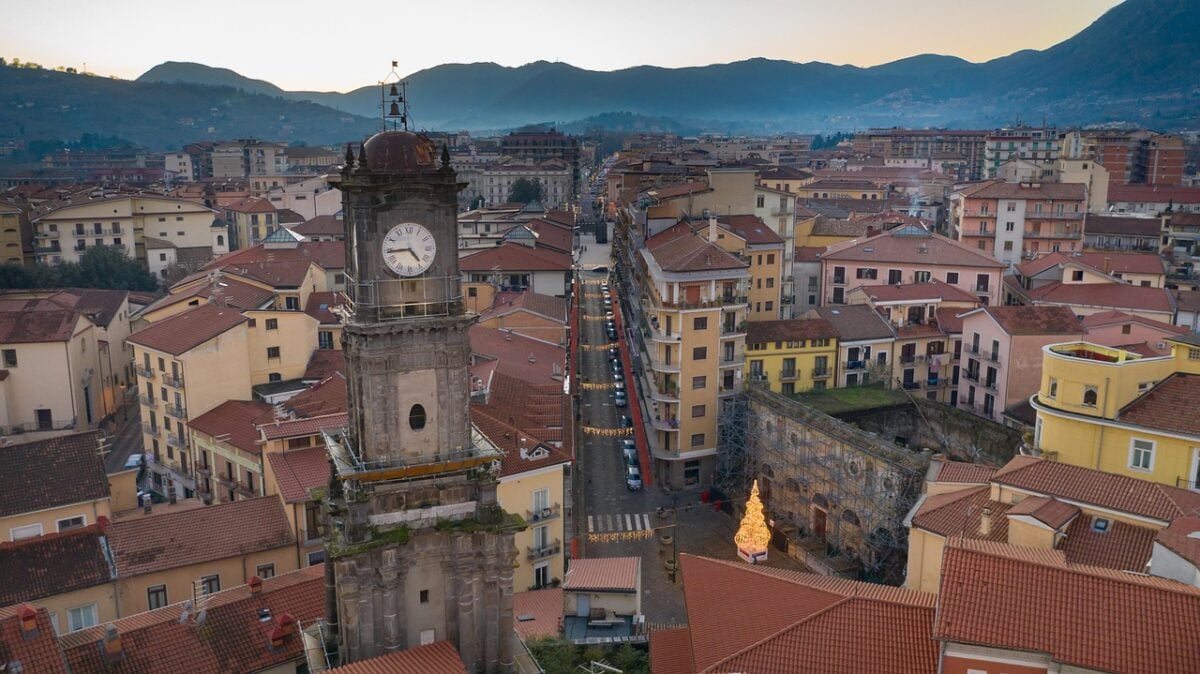 avellino, city, panorama, overview, skyline, italy, center, sunset, nature, sky, drone, dji, mavic2 pro, campania
