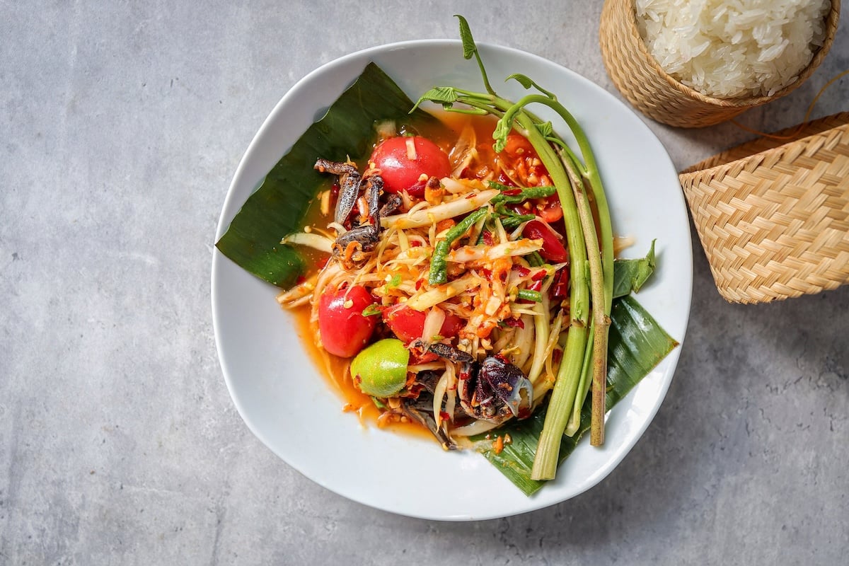 Sticky,Rice,,Papaya,Salad,,Som,Tam,,,Som,Tum,,Thai