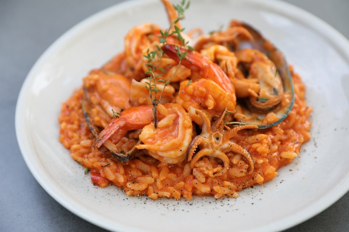 Seafood,Risotto,With,Mussel,Shrimp,And,Squid,,,Italian,Food