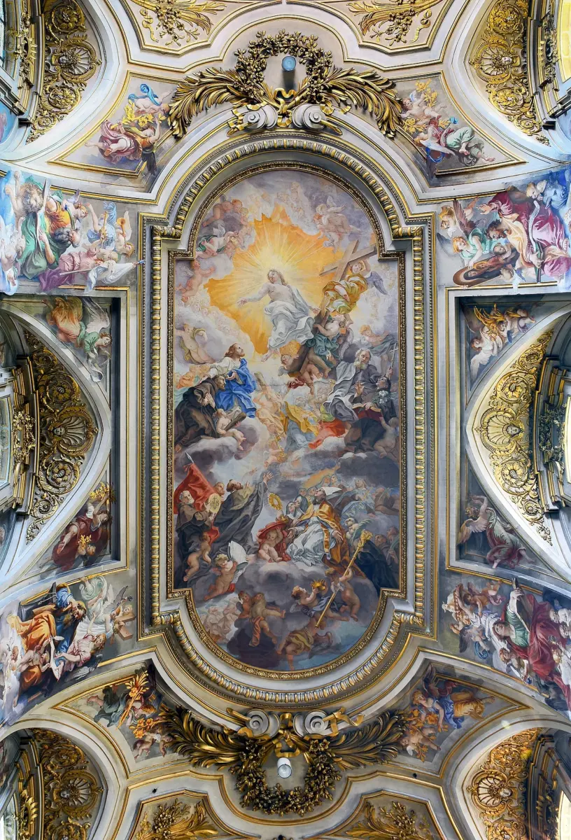 Affresco della volta della Basilica dei XII Apostoli, Roma. Affresco della volta della Basilica dei XII Apostoli, Roma.